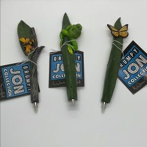 Nature-Inspired Pen Set with Frog and Butterfly